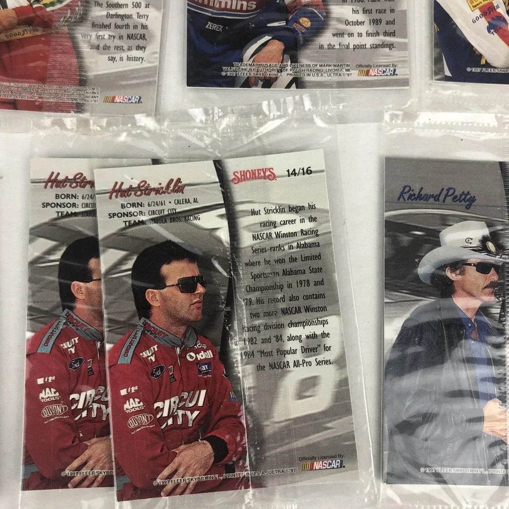 Nascar Race Cards Shoney's Special Fleer Ultra‎ 1997 Factory Sealed Ephemera Vtg